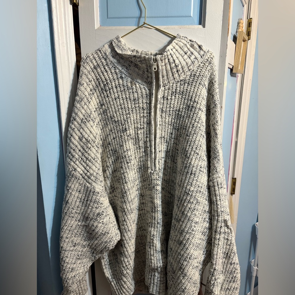 Aerie Oversized Knit Quarterzip Sweater